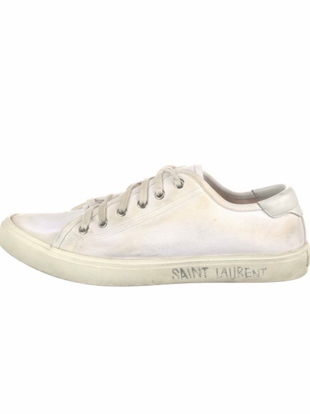 Saint Laurent Malibu "Optic White" Canvas Sneaker